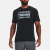 Under Armour Letter Print Crew Neck Short Sleeve T-Shirt Men Tops Black 1361903-003