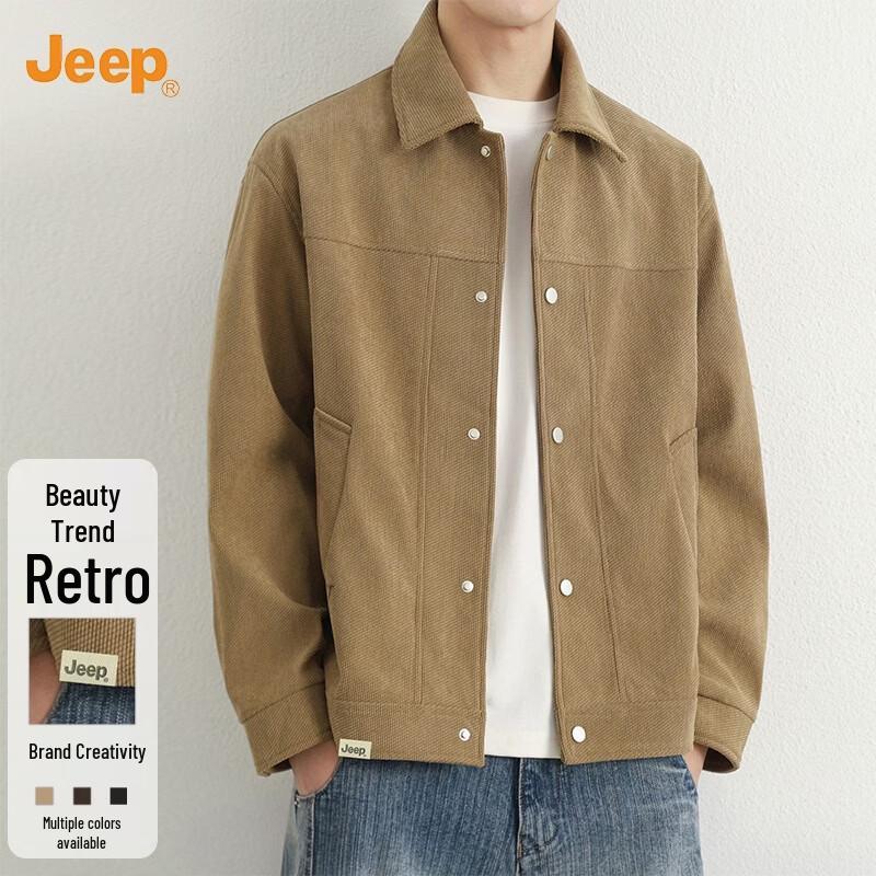 JEEP Men's Loose Fit Corduroy Lapel Jacket