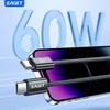 EAGET 60W PD USB Type C To Type C Cable Data Cord 48 Strands of Braided Yarn  Fast Charging  With for IPhone15, Android