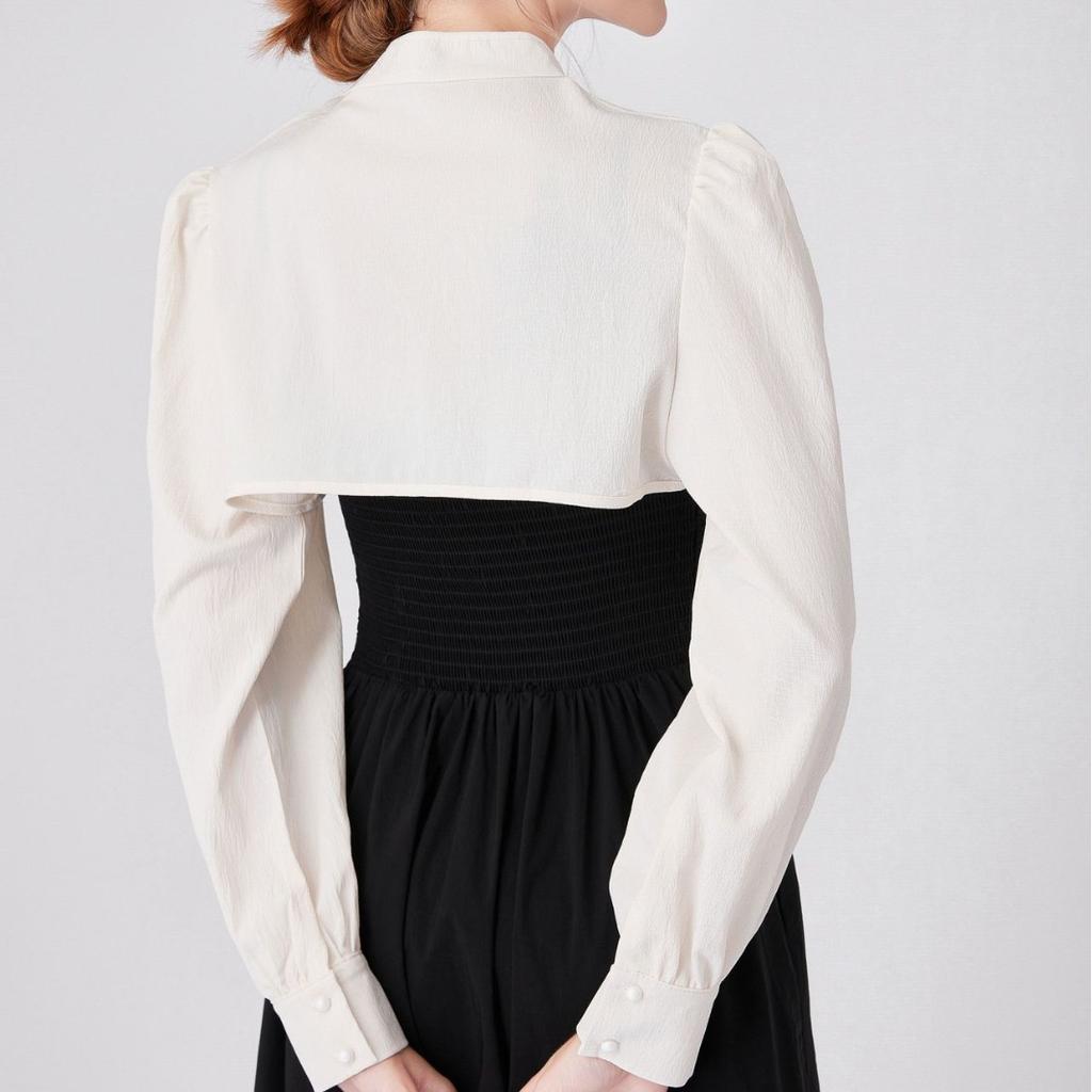 Women Long Sleeved Shoulder Wraps Fake Collar Classic Half Shirt Small Cape Detachable Sweater Blouse False Collar Accessories