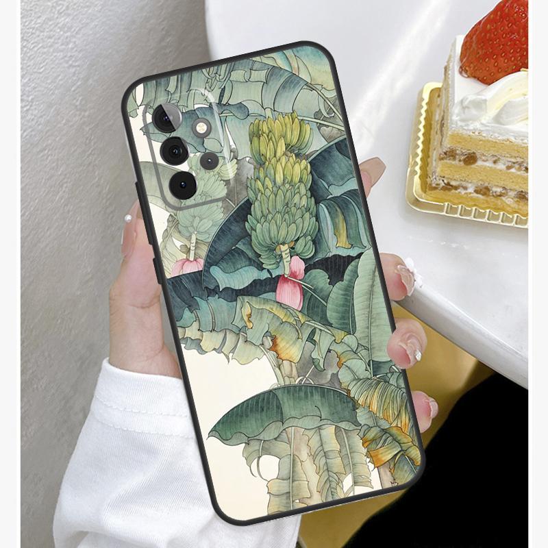 Чехол с банановыми листьями для Samsung Galaxy A15 A25 A35 A55 A51 A71 A12 A32 A52 A13 A33 A53 A14 A34 A54