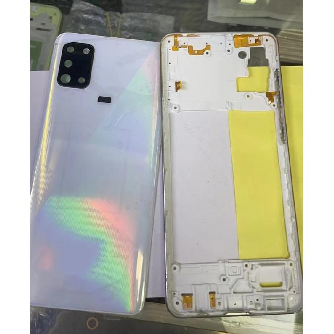 Для Samsung Galaxy A31 A315F A315G A315 Полный корпус Средняя рамка Задняя крышка с батареей Задняя панель с объективом камеры Замена