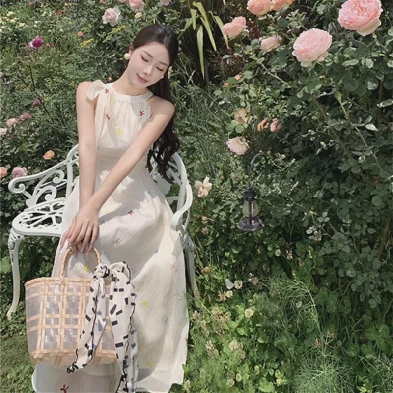 Цветочная французская богиня длинная юбка на талии: Милый, стильный летний сарафан для отпуска