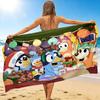 1Pc Christmas Adventure Friends Beach Towel, Quick Dry, Multi-Use for Beach Pool Gym Yoga Home Travel, Christmas, Halloween, Xmas Gift S47