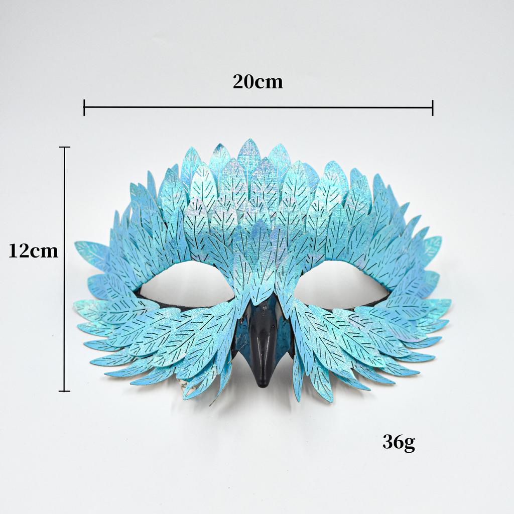 Cross-border Halloween exquisite bird beak mask masquerade carnival black half-face owl feather mask