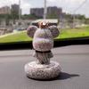 Creative Cartoon Bear Diamond-Studded Car Perfume Ornament - Solid Perfume Gift Decor