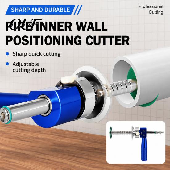 Flush Cut Plumbing Tool Precision PVC Internal Pipe Cutter with Diamond Blade And Drill Attachment, Wall Trimmer Adjustable Depth Inside for