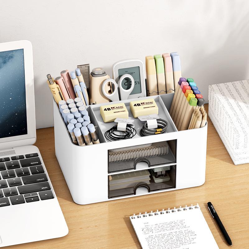 Desktop Stationery Organizer: Student Desk Drawer & Pen Holder Set