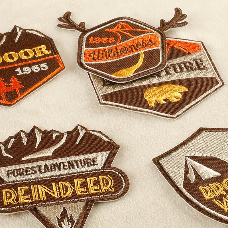 Outdoor Camping Embroidery Patch Iron On Patches For Clothing Thermoadhesive Patches On Clothes DIY Badges Applique On Jacket