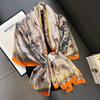 Print Satin Silk Scarf Hijab Women Bandana 90*180CM Headscarves Neckerchief Ladies Muffler Shawl Wrap Foulard Headband