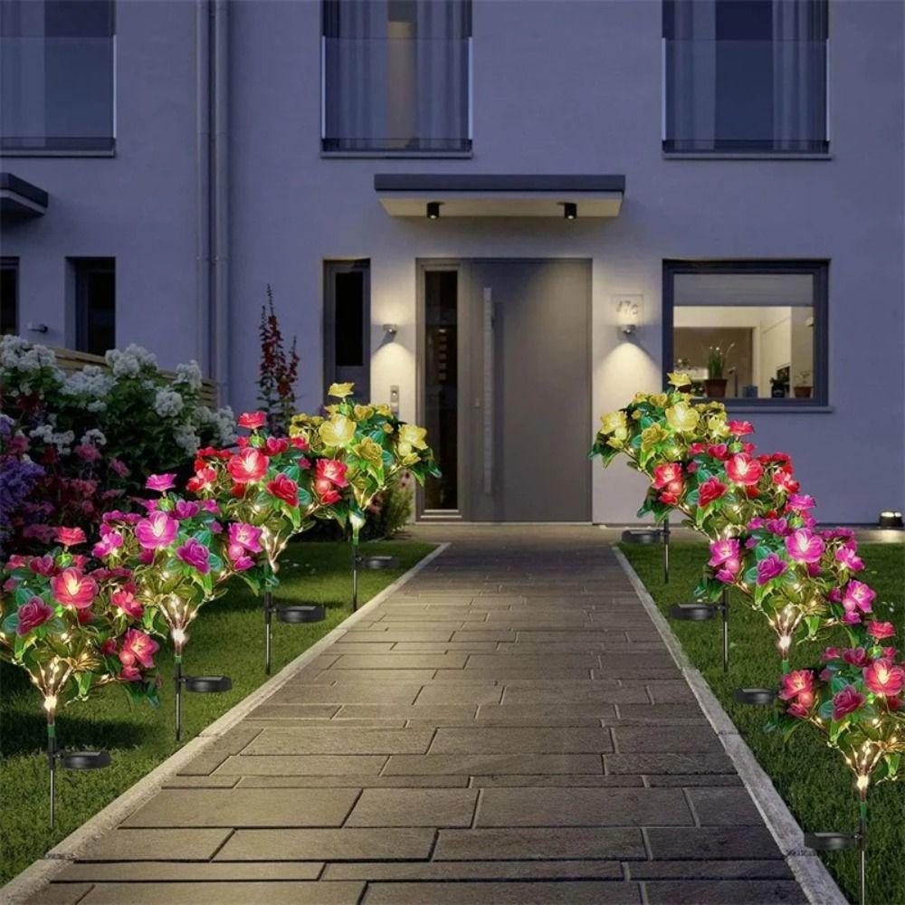 High Brightness Solar Azalea Light Energy Saving Flowers Lawn Lamp Outdoor Courtyard