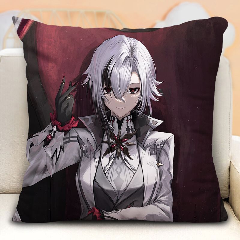 Наволочка с изображением слуги Арлекино из Genshin Impact, периферийные устройства в стиле аниме, наволочка на диванную подушку, наволочка на подголовник автомобиля