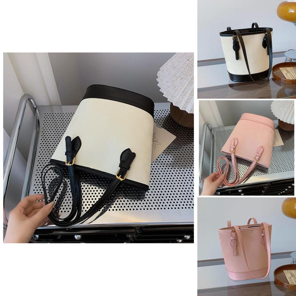 2024 Новая Мода Ретро Сумка-Ведро Подмышечная Уличный Трендовый Средней Вместимости Цветоблокировка Сумка-Тоут Плечевая Сумка