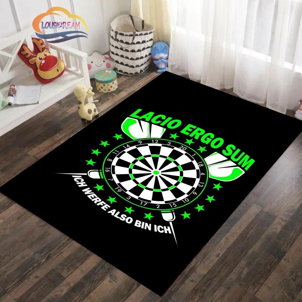 Ice and Fire Darts Pattern Carpet Fashion Soft Mat Gifts for Sports Lovers Household Floor Outdoor Play