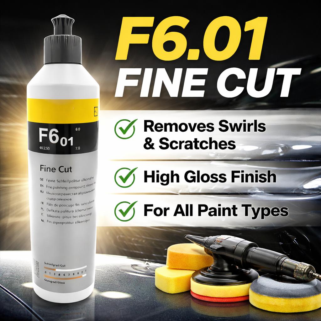 F6.01 Полировальная паста Fine Cut – Профессиональное средство для удаления царапин и голограмм, Финишный блеск, 250 мл