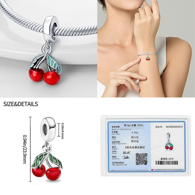 Подходит для браслетов Pandora, медные подвески, цвет: клубника, вишня, черника, фрукты, сладкий, оригинальный, DIY украшения, день рождения, тонкие подарки