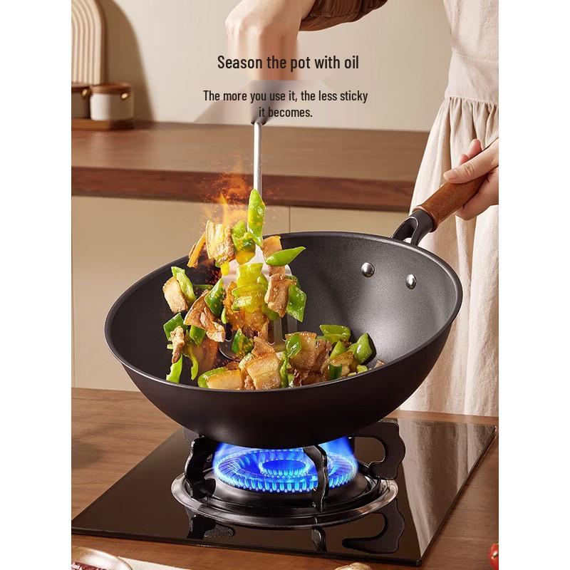 COOKER KING Titanium-Reinforced Wrought Iron Wok