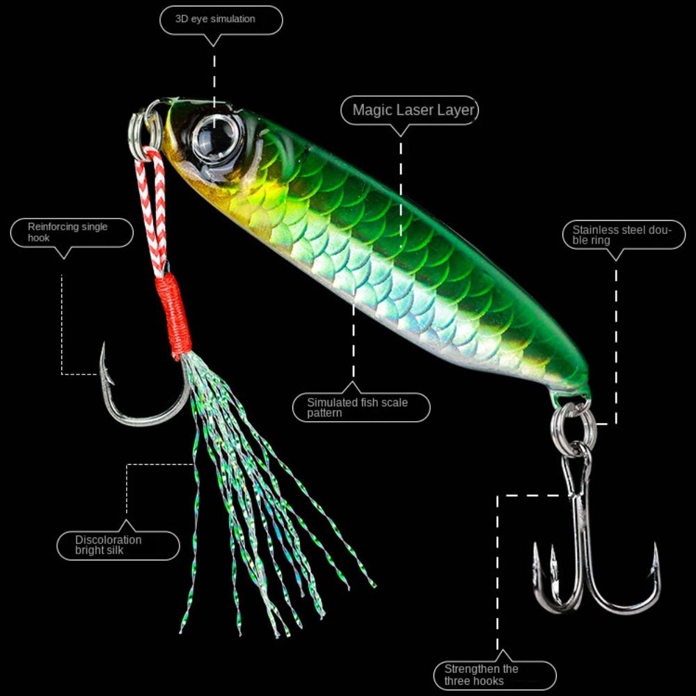 7g 10g Metal Jig Lure Red Green Spinning Baits New Floating Minnow Baits
