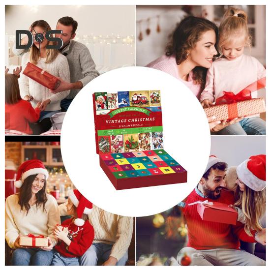 Christmas Advent Calendar Puzzle 1000 Christmas Countdown Jigsaw Puzzle Winter Santa Snowman Holiday Ornament