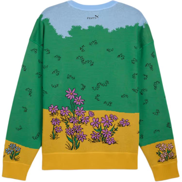 Puma X Смурфики Коллаборация Fenty Свободный Вязаный Свитшот с Круглым Вырезом Мужской Свитшот 633454-01