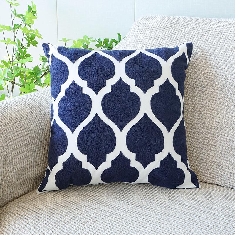 Spring Green Embroidery Throw Pillow Cover 45X45Cm Green Leaf Sofa Pillowcase Headboard Cushion Covers Pillowcases Decor Home