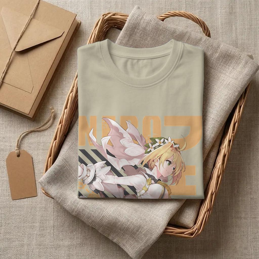 Винтажная футболка Fate Stay Night Неро Клавдий Унисекс С круглым вырезом С коротким рукавом Одежда 100% Хлопок Летние Топы
