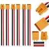 3 Pairs XT30 Battery Connectors with 100mm 16AWG Silicone Wire | For RC LiPo FPV Drone | Durable & Flexible | Yellow