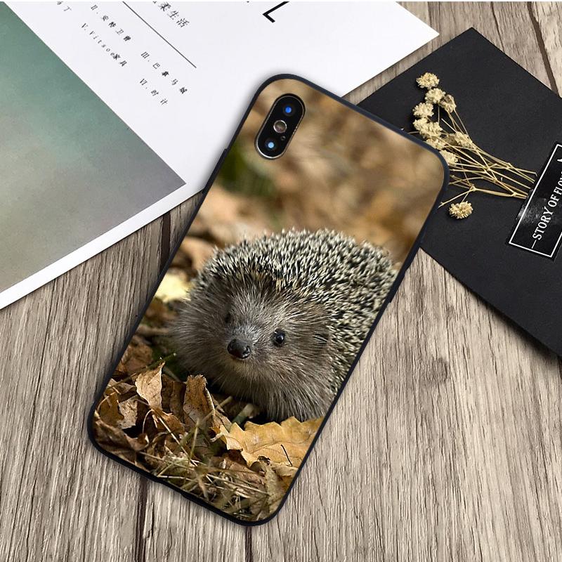 Черный силиконовый чехол для телефона «Ежик» для iPhone 12 XR XS Max 5 5S SE 2020 6 6S 7 8 PLUS X 11Pro Max11