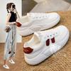 Женские повседневные кроссовки на платформе, летние прогулочные туфли с дышащей сеткой, нескользящие массивные кроссовки для бега, спортивная обувь из искусственной кожи на шнуровке для женщин