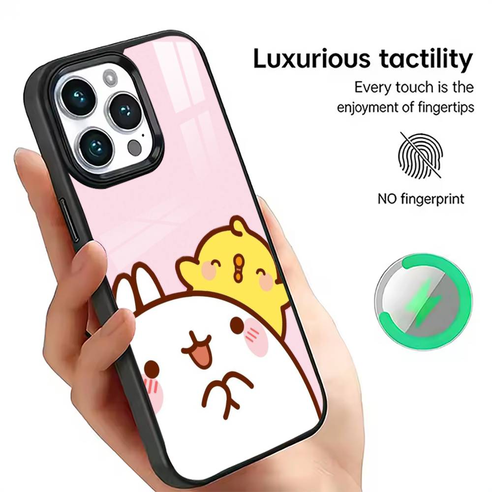 Cartoon M-Molang Phone Case For iPhone17,16,15,14,13,12,11 Plus,Pro Magnetic with Magsafe Wireless Charging