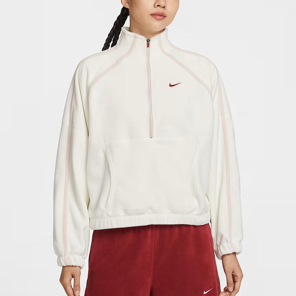Nike Свитшоты женские CNY Нефритово-белые с полуворотником Умеренно-обычные IQ3836-133