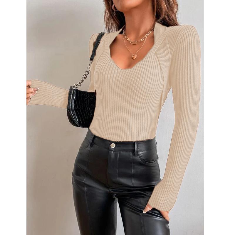 Женская мода с длинным рукавом повседневный пуловер топы осень зима Femme Knit Pull свитер