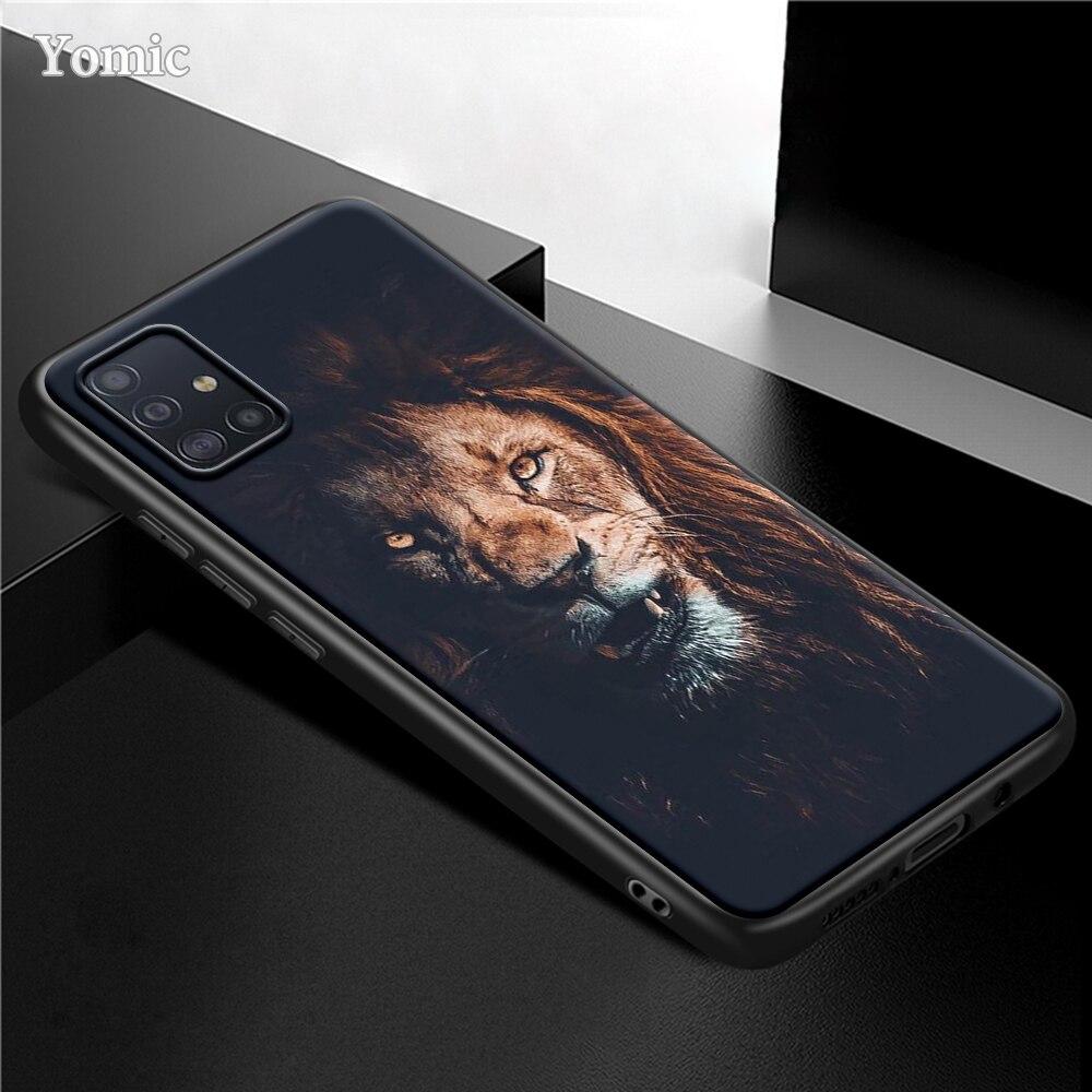 Чехол King Tiger Lion для Samsung Galaxy S21 Ultra A51 A71 A52 A72 5G S20 FE A50 A70 A41 A31 A30 A21s, черный чехол из ТПУ