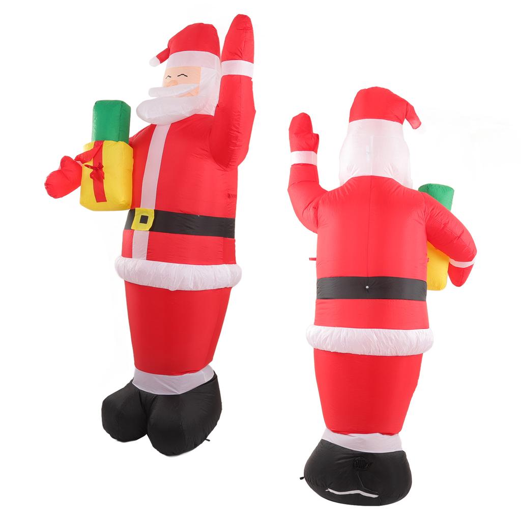 Надувная рождественская модель старика с подарочным пакетом в руке, светодиодный растущий надувной рождественский человечек для