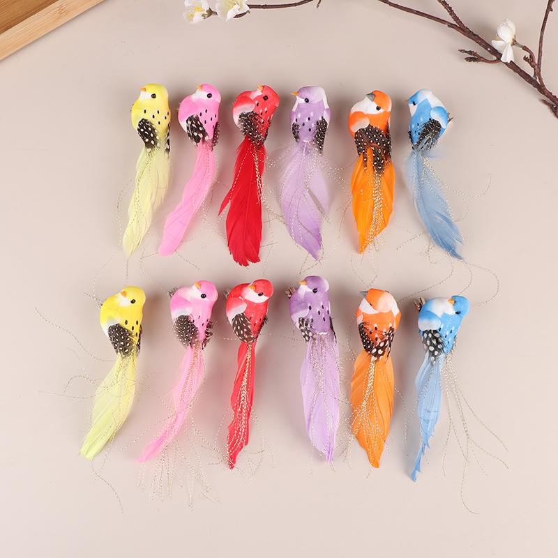 Случайные искусственные птицы, имитация животных из пенопласта, модели птиц из перьев, сделай сам, свадебные украшения для дома и сада