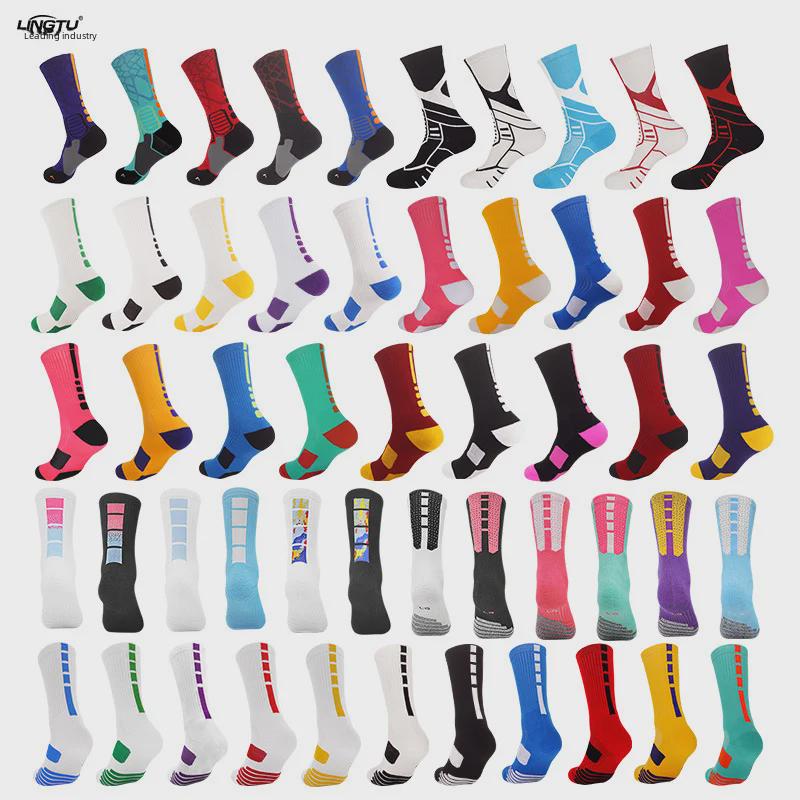 Men's Anti-Slip Sweat-Absorbent Mid-Tube Sports Socks for Basketball and Running