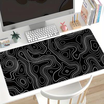 Большой черно-белый игровой коврик для мыши Gamer Big Mouse Mat Computer Gaming Locking Edge Mouse Pad Keyboard Desk Mice Pad Deskpad