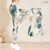 Women Plus Size Two Piece Set Scoop Neck Sleeveless Printed Tank Top Fitted Long Pants