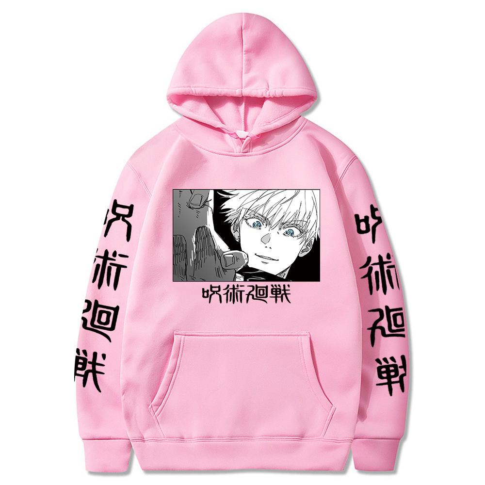 Японское Аниме Jujutsu Kaisen Годжо Сатору Графические Худи Оверсайз Худи с Капюшоном Винтажные Худи с Длинными Рукавами Мужская Женская Одежда