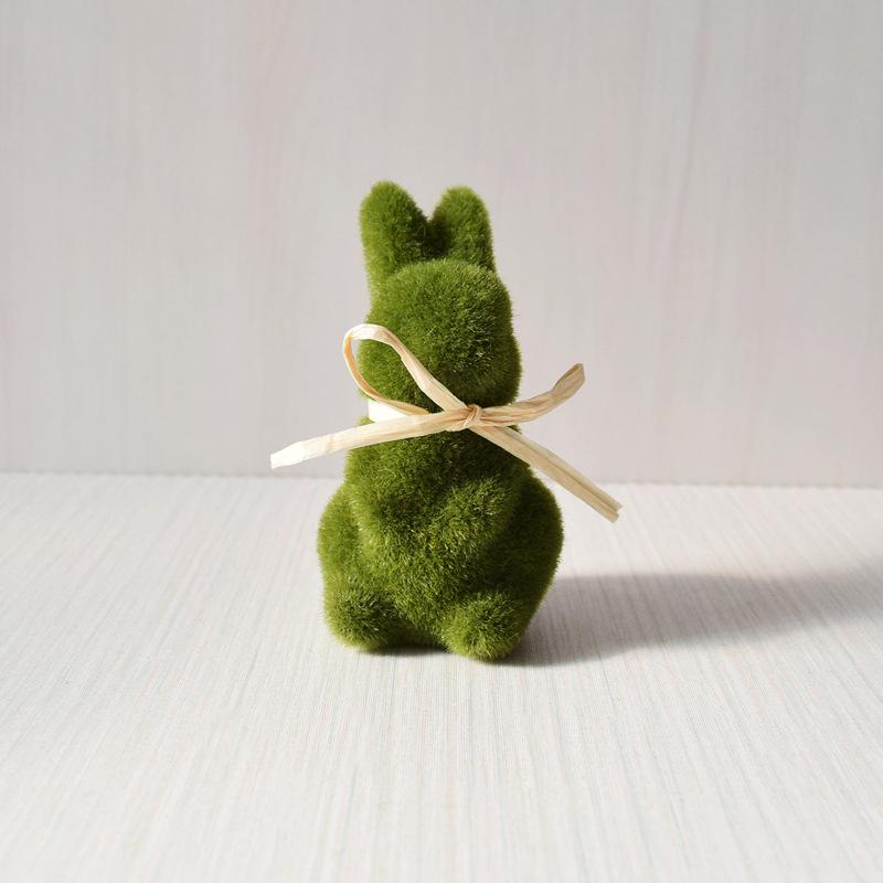 1/3 шт. Флокированный пасхальный кролик 4 цвета с бабочкой, настольные фигурки для кухни, пасхальные фигурки кроликов, пасхальный праздник, весенний декор 22x8x8 см