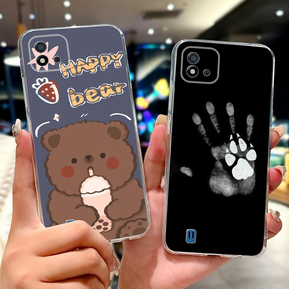 Крутой Стиль Тигр Дракон Узор Чехол для Телефона Для Realme C11 2021 2020 C12 C15 Прозрачный Мягкий Силикон ТПУ Задняя Крышка RMX3231 Чехлы