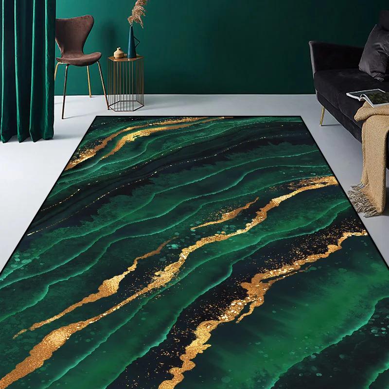 Modern Light Luxury Carpets for Living Room Large Area Green Carpet Hall Sofa Cloakroom Floor Mat Room Doorway Bedside Soft Rug