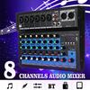 8 Channel Portable Audio Mixer with Bluetooth USB DJ Sound Mixing Console MP3 Jack Karaoke 48V Amplifier For Karaoke KTV