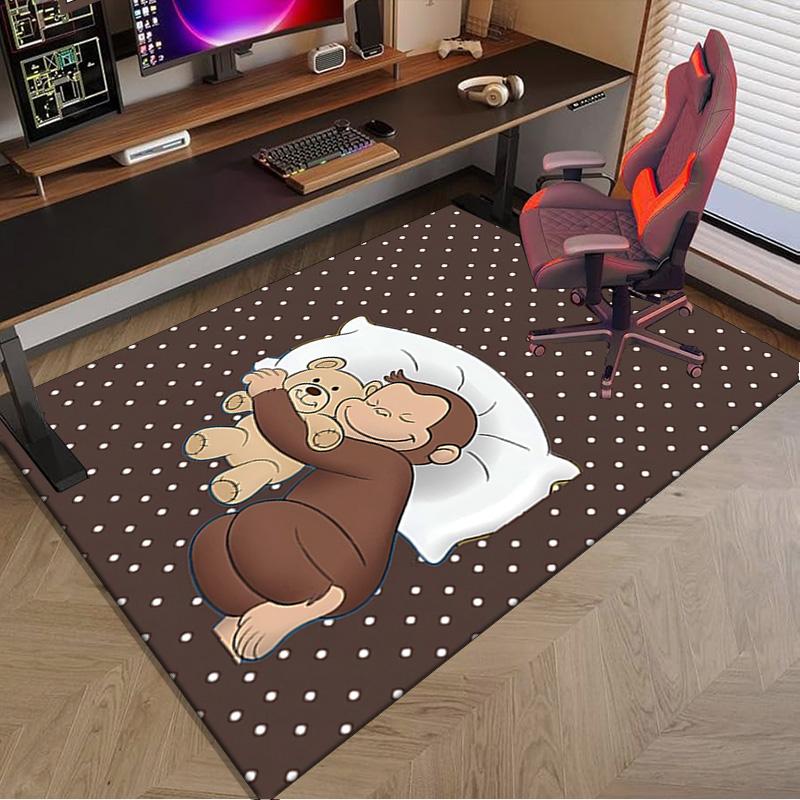 Curious George Flying Kite Area Rug Office rug, Chair Rug, Decor Carpet Livingroom bedroom Mat, Large Size Fan gifts Christmas gifts