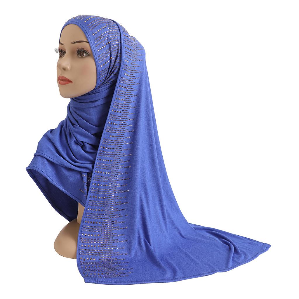 Jersey Scarf Stones Modal Headscarf Women's Hijab Islamic Female Shawl Lady Bonnet Headwrap