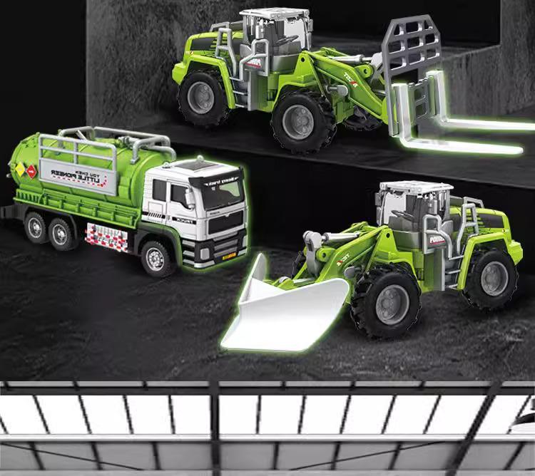 Детский набор строительной техники из сплава: Экскаватор, Снегоочиститель, Кран, Бетоносмеситель, Игрушки-симуляторы