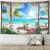 Coconut Forest Sea View Tapestry Wall Hanging Natural Scenery Art Simple Hippie Aesthetics Room Home Decor