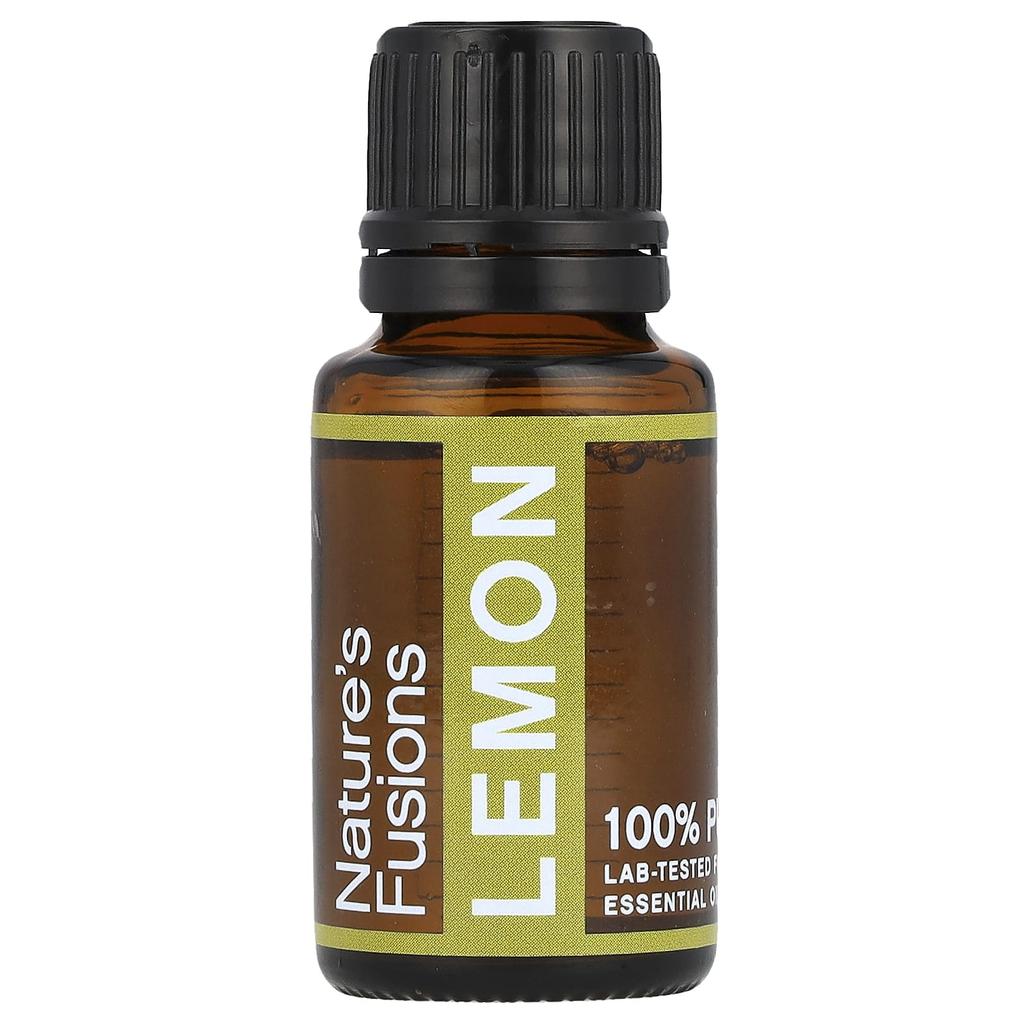 Nature's Fusions 100% Чистое Эфирное Масло, Лимон, 15 мл