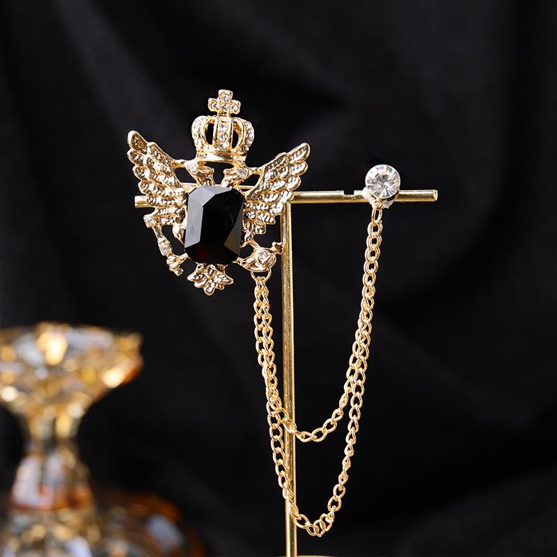 Барочная брошь-корсаж с горным хрусталём и жемчугом - Ретро аксессуар для британского придворного костюма