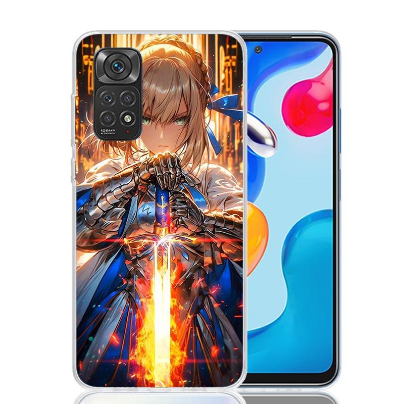 Чехол для телефона Fate Zero Stay Night Saber для Xiaomi Redmi Note 15 14 13 12S 12 Pro Plus 11S 11E 11 11T 10S 10 Арт Мягкий Узор Чехол